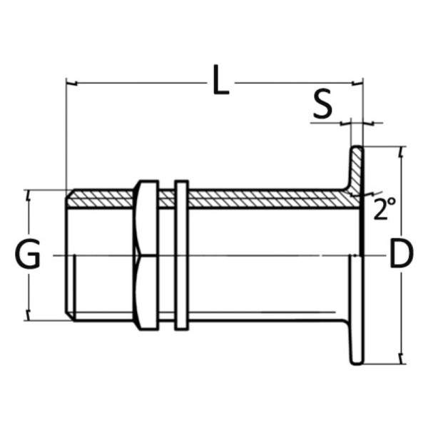 Проходник, жълт месинг 1/2"